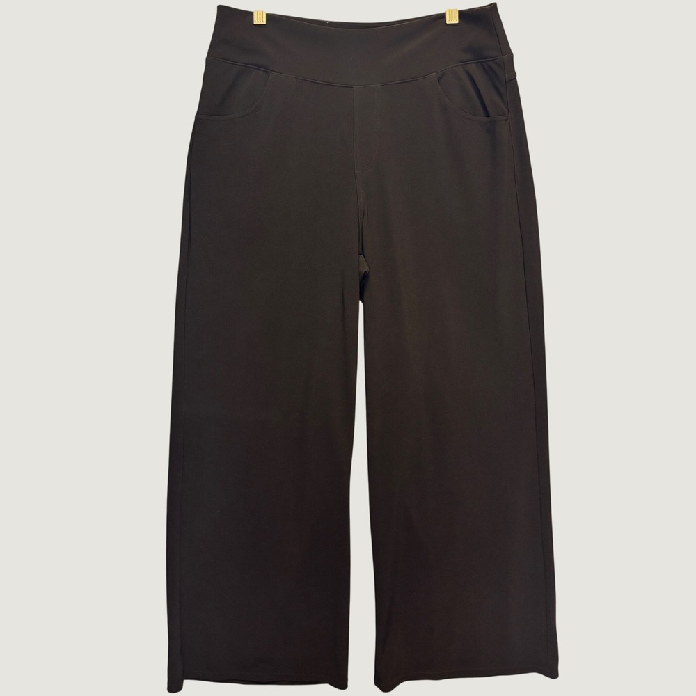 1909 | Halara High Waisted Wide Leg Pockets Yoga Trousers Black Womens L